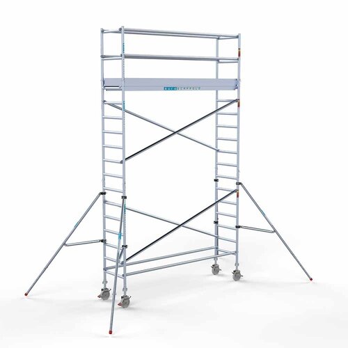 Andamio rodante Completo 75 x 305 x 6,2 m de altura de trabajo con plataforma ligera Euroscaffold Andamio rodante Completo 75 x 305 x 6,2 m de altura de trabajo con plataforma ligera