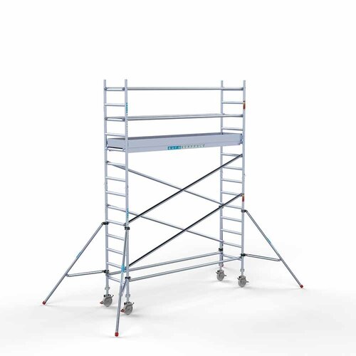 Andamio rodante Completo 75 x 305 x 5,2 m de altura de trabajo con plataforma ligera Euroscaffold Andamio rodante Completo 75 x 305 x 5,2 m de altura de trabajo con plataforma ligera