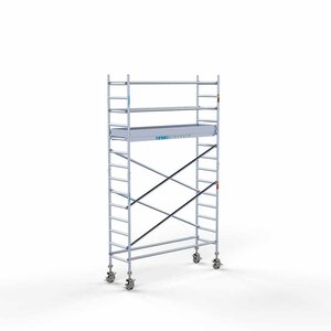 Euroscaffold Andamio rodante Completo 75 x 250 x 5,2 m de altura de trabajo con plataforma ligera Euroscaffold Andamio rodante Completo 75 x 250 x 5,2 m de altura de trabajo con plataforma ligera