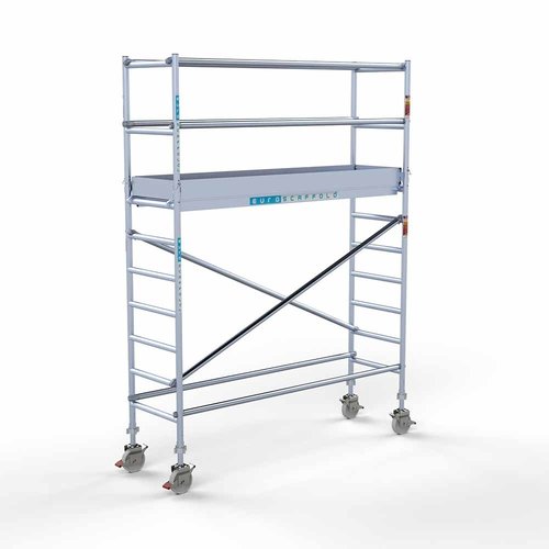 Andamio rodante Completo 75 x 250 x 4,2 m de altura de trabajo con plataforma ligera Euroscaffold Andamio rodante Completo 75 x 250 x 4,2 m de altura de trabajo con plataforma ligera