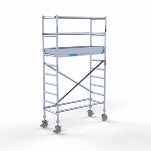 Euroscaffold Andamio rodante Completo 75 x 190 x 4,2 m de altura de trabajo con plataforma ligera Euroscaffold Andamio rodante Completo 75 x 190 x 4,2 m de altura de trabajo con plataforma ligera