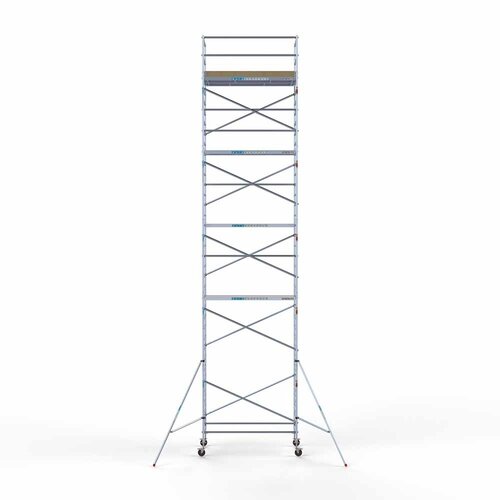 Andamio móvil básico de 135 x 250 x 12,2 m de altura de trabajo con plataforma ligera Euroscaffold Andamio móvil básico de 135 x 250 x 12,2 m de altura de trabajo con plataforma ligera