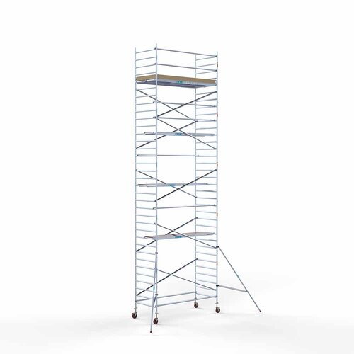 Andamio móvil básico de 135 x 305 x 11,2 m de altura de trabajo con plataforma ligera Euroscaffold Andamio móvil básico de 135 x 305 x 11,2 m de altura de trabajo con plataforma ligera