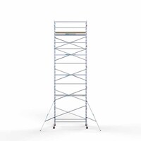 Euroscaffold Andamio móvil básico de 135 x 305 x 11,2 m de altura de trabajo con plataforma ligera Euroscaffold Andamio móvil básico de 135 x 305 x 11,2 m de altura de trabajo con plataforma ligera