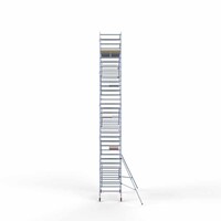 Euroscaffold Andamio móvil básico de 135 x 250 x 11,2 m de altura de trabajo con plataforma ligera Euroscaffold Andamio móvil básico de 135 x 250 x 11,2 m de altura de trabajo con plataforma ligera