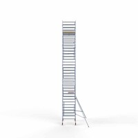 Euroscaffold Andamio móvil básico de 135 x 190 x 11,2 m de altura de trabajo con plataforma ligera Euroscaffold Andamio móvil básico de 135 x 190 x 11,2 m de altura de trabajo con plataforma ligera