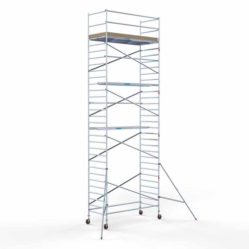 Andamio móvil básico de 135 x 305 x 10,2 m de altura de trabajo con plataforma ligera Euroscaffold Andamio móvil básico de 135 x 305 x 10,2 m de altura de trabajo con plataforma ligera