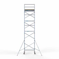 Euroscaffold Andamio móvil básico de 135 x 190 x 10,2 m de altura de trabajo con plataforma ligera Euroscaffold Andamio móvil básico de 135 x 190 x 10,2 m de altura de trabajo con plataforma ligera