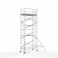 Euroscaffold Andamio móvil básico de 135 x 305 x 9,2 m de altura de trabajo con plataforma ligera Euroscaffold Andamio móvil básico de 135 x 305 x 9,2 m de altura de trabajo con plataforma ligera