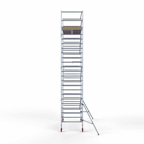 Andamio móvil básico de 135 x 305 x 8,2 m de altura de trabajo con plataforma ligera Euroscaffold Andamio móvil básico de 135 x 305 x 8,2 m de altura de trabajo con plataforma ligera