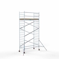 Euroscaffold Andamio móvil básico de 135 x 305 x 7,2 m de altura de trabajo con plataforma ligera