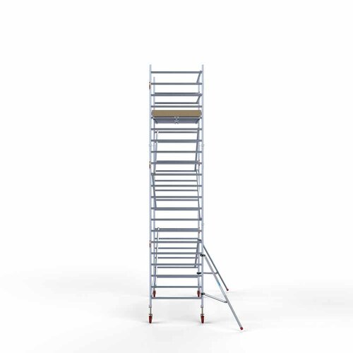 Andamio móvil básico de 135 x 305 x 7,2 m de altura de trabajo con plataforma ligera Euroscaffold Andamio móvil básico de 135 x 305 x 7,2 m de altura de trabajo con plataforma ligera