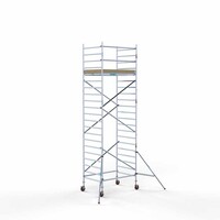 Euroscaffold Andamio móvil básico de 135 x 190 x 7,2 m de altura de trabajo con plataforma ligera