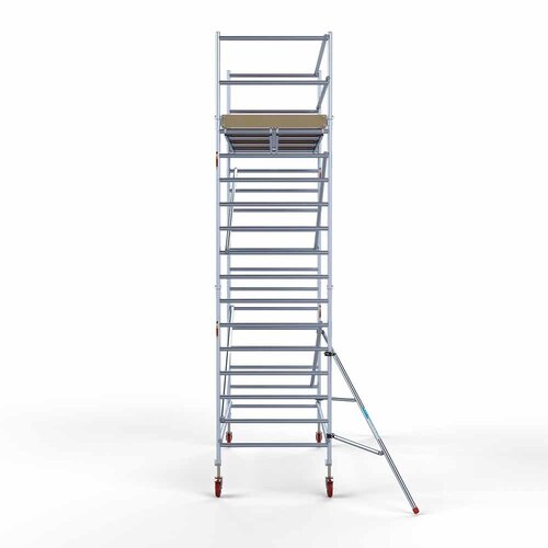 Andamio móvil básico de 135 x 305 x 6,2 m de altura de trabajo con plataforma ligera Euroscaffold Andamio móvil básico de 135 x 305 x 6,2 m de altura de trabajo con plataforma ligera