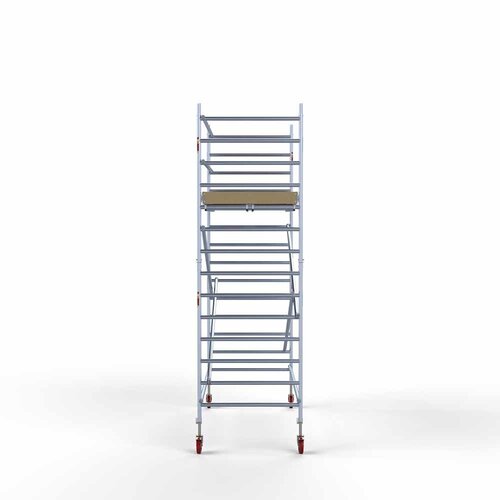 Andamio móvil básico de 135 x 305 x 5,2 m de altura de trabajo con plataforma ligera Euroscaffold Andamio móvil básico de 135 x 305 x 5,2 m de altura de trabajo con plataforma ligera