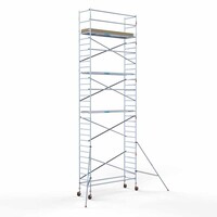 Euroscaffold Andamio móvil básico de 90 x 305 x 10,2 m de altura de trabajo con plataforma ligera