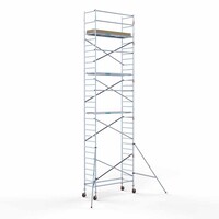 Euroscaffold Andamio móvil básico de 90 x 250 x 10,2 m de altura de trabajo con plataforma ligera Euroscaffold Andamio móvil básico de 90 x 250 x 10,2 m de altura de trabajo con plataforma ligera