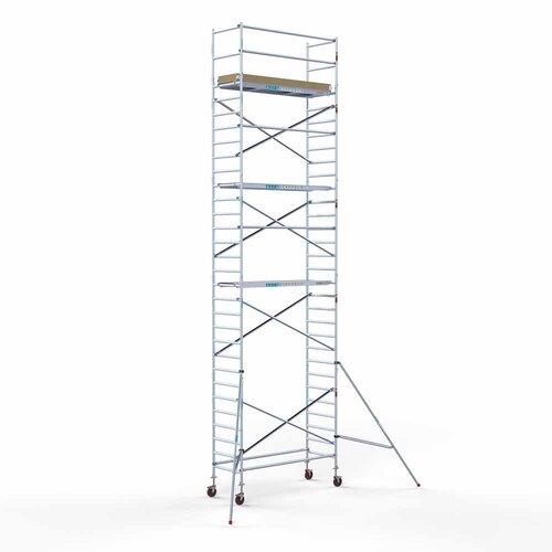 Andamio móvil básico de 90 x 250 x 10,2 m de altura de trabajo con plataforma ligera Euroscaffold Andamio móvil básico de 90 x 250 x 10,2 m de altura de trabajo con plataforma ligera