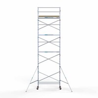 Euroscaffold Andamio móvil básico de 90 x 250 x 10,2 m de altura de trabajo con plataforma ligera Euroscaffold Andamio móvil básico de 90 x 250 x 10,2 m de altura de trabajo con plataforma ligera