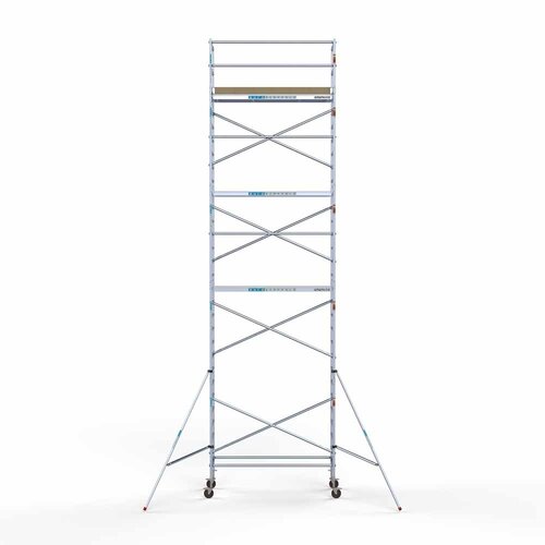 Andamio móvil básico de 90 x 250 x 10,2 m de altura de trabajo con plataforma ligera Euroscaffold Andamio móvil básico de 90 x 250 x 10,2 m de altura de trabajo con plataforma ligera