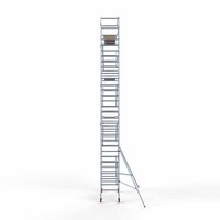 Euroscaffold Andamio móvil básico de 90 x 250 x 10,2 m de altura de trabajo con plataforma ligera Euroscaffold Andamio móvil básico de 90 x 250 x 10,2 m de altura de trabajo con plataforma ligera