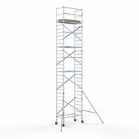 Euroscaffold Andamio móvil básico de 90 x 190 x 10,2 m de altura de trabajo con plataforma ligera Euroscaffold Andamio móvil básico de 90 x 190 x 10,2 m de altura de trabajo con plataforma ligera