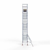 Euroscaffold Andamio móvil básico de 90 x 250 x 8,2 m de altura de trabajo con plataforma ligera Euroscaffold Andamio móvil básico de 90 x 250 x 8,2 m de altura de trabajo con plataforma ligera