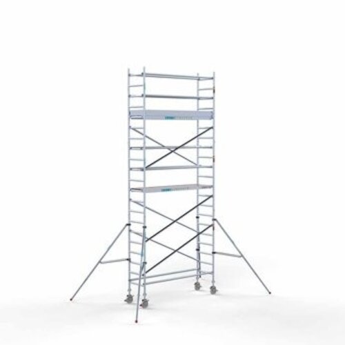 Remolque para andamios + Andamio rodante completo 75 x 250 x 7,2 m altura de trabajo Euroscaffold Remolque para andamios + Andamio rodante completo 75 x 250 x 7,2 m altura de trabajo