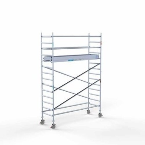 Remolque para andamios + Andamio rodante completo 90 x 305 x 5,2 m altura de trabajo Euroscaffold Remolque para andamios + Andamio rodante completo 90 x 305 x 5,2 m altura de trabajo