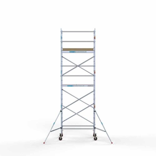 Andamio móvil básico de 90 x 190 x 7,2 m de altura de trabajo con plataforma ligera Euroscaffold Andamio móvil básico de 90 x 190 x 7,2 m de altura de trabajo con plataforma ligera