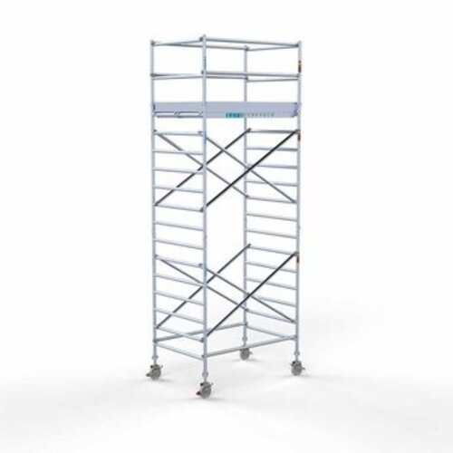 Remolque para andamios + Andamio rodante completo 135 x 190 x 6,2 m altura de trabajo Euroscaffold Remolque para andamios + Andamio rodante completo 135 x 190 x 6,2 m altura de trabajo