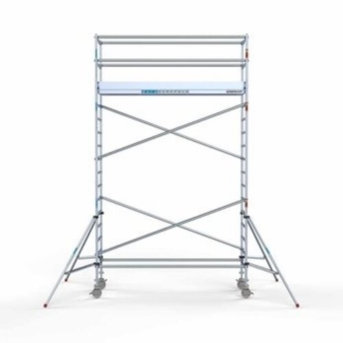 Remolque para andamios + Andamio rodante completo 90 x 305 x 6,2 m altura de trabajo Euroscaffold Remolque para andamios + Andamio rodante completo 90 x 305 x 6,2 m altura de trabajo