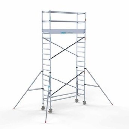 Remolque para andamios + Andamio rodante completo 75 x 250 x 6,2 m altura de trabajo Euroscaffold Remolque para andamios + Andamio rodante completo 75 x 250 x 6,2 m altura de trabajo