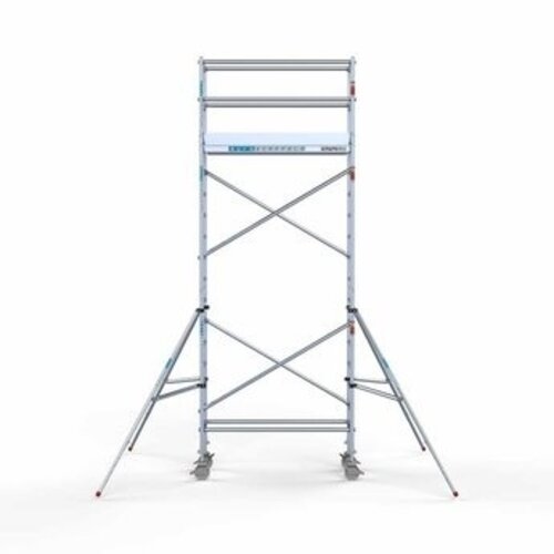 Remolque para andamios + andamio rodante completo 75 x 190 x 6,2 m de altura de trabajo Euroscaffold Remolque para andamios + andamio rodante completo 75 x 190 x 6,2 m de altura de trabajo