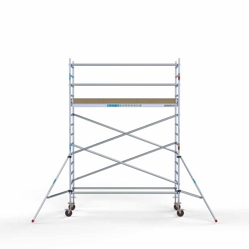 Andamio móvil básico de 90 x 305 x 5,2 m de altura de trabajo con plataforma ligera Euroscaffold Andamio móvil básico de 90 x 305 x 5,2 m de altura de trabajo con plataforma ligera