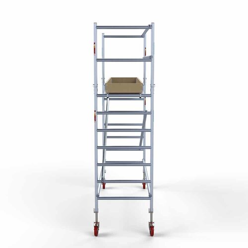 Andamio móvil básico de 90 x 305 x 4,2 m de altura de trabajo con plataforma ligera Euroscaffold Andamio móvil básico de 90 x 305 x 4,2 m de altura de trabajo con plataforma ligera