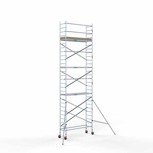 Euroscaffold Andamio móvil básico de 75 x 250 x 9,2 m de altura de trabajo con plataforma ligera Andamio móvil básico de 75 x 250 x 9,2 m de altura de trabajo con plataforma ligera