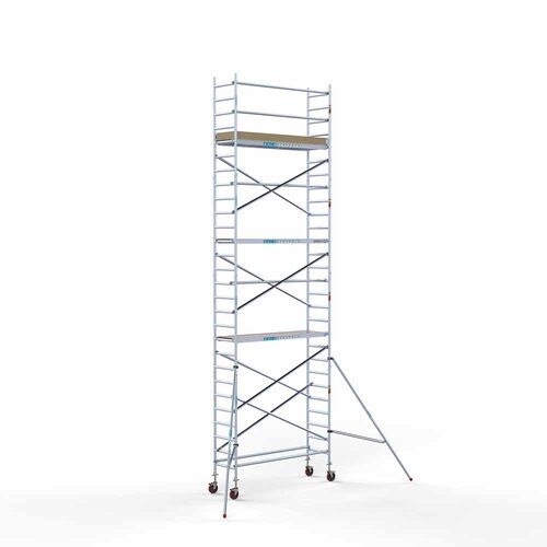 Andamio móvil básico de 75 x 250 x 9,2 m de altura de trabajo con plataforma ligera Euroscaffold Andamio móvil básico de 75 x 250 x 9,2 m de altura de trabajo con plataforma ligera