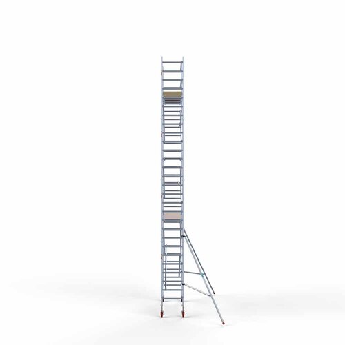 Andamio móvil básico de 75 x 250 x 9,2 m de altura de trabajo con plataforma ligera Euroscaffold Andamio móvil básico de 75 x 250 x 9,2 m de altura de trabajo con plataforma ligera