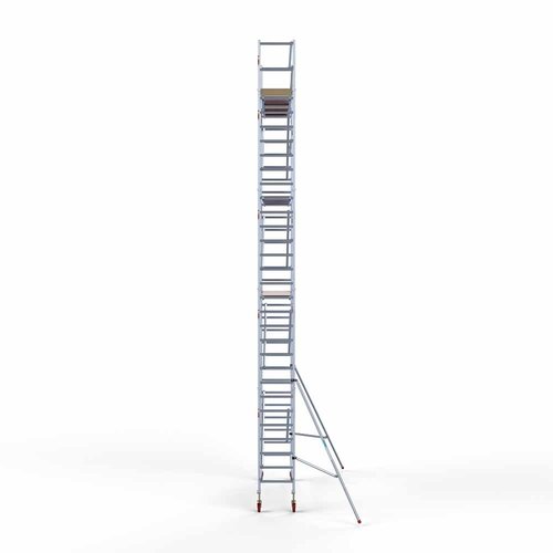 Andamio móvil básico de 75 x 305 x 10,2 m de altura de trabajo con plataforma ligera Euroscaffold Andamio móvil básico de 75 x 305 x 10,2 m de altura de trabajo con plataforma ligera