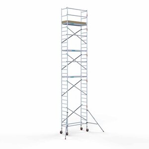 Euroscaffold Andamio móvil básico de 75 x 190 x 10,2 m de altura de trabajo con plataforma ligera Andamio móvil básico de 75 x 190 x 10,2 m de altura de trabajo con plataforma ligera