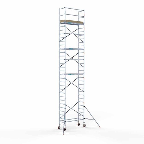 Andamio móvil básico de 75 x 190 x 10,2 m de altura de trabajo con plataforma ligera Euroscaffold Andamio móvil básico de 75 x 190 x 10,2 m de altura de trabajo con plataforma ligera