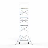 Euroscaffold Andamio móvil básico de 75 x 190 x 10,2 m de altura de trabajo con plataforma ligera Euroscaffold Andamio móvil básico de 75 x 190 x 10,2 m de altura de trabajo con plataforma ligera