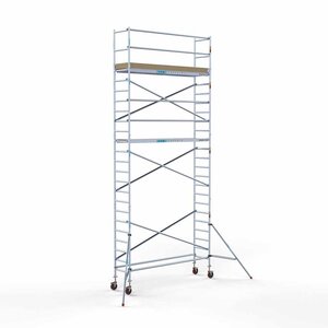 Euroscaffold Andamio móvil básico de 75 x 305 x 8,2 m de altura de trabajo con plataforma ligera Andamio móvil básico de 75 x 305 x 8,2 m de altura de trabajo con plataforma ligera