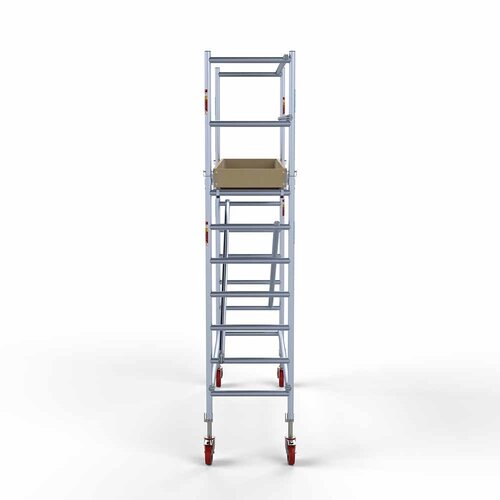 Andamio móvil básico de 75 x 250 x 4,2 m de altura de trabajo con plataforma ligera Euroscaffold Andamio móvil básico de 75 x 250 x 4,2 m de altura de trabajo con plataforma ligera