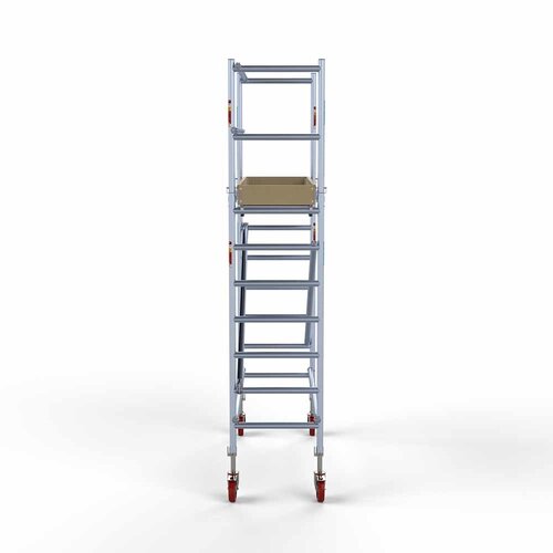 Andamio móvil básico 75 x 190 x 4,2 m de altura de trabajo con plataforma ligera Euroscaffold Andamio móvil básico 75 x 190 x 4,2 m de altura de trabajo con plataforma ligera