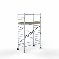 Euroscaffold Remolque para andamios + andamio rodante básico 135 x 250 x 5,2 m Euroscaffold Remolque para andamios + andamio rodante básico 135 x 250 x 5,2 m