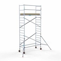 Euroscaffold Remolque para andamios + andamio rodante básico 90 x 250 x 6,2 m