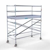 Euroscaffold Andamio móvil completo 135 x 305 x 4,2 m altura de trabajo Euroscaffold Andamio móvil completo 135 x 305 x 4,2 m altura de trabajo