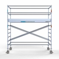 Euroscaffold Andamio móvil completo 135 x 305 x 4,2 m altura de trabajo Euroscaffold Andamio móvil completo 135 x 305 x 4,2 m altura de trabajo